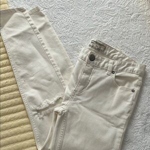 White Distressed Women Jeans free people